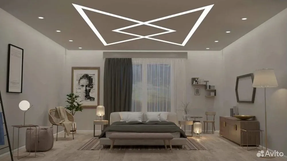 Интерьер с натяжным потолком